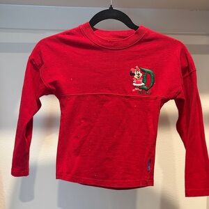 Disney Holiday Red Long Sleeve Kids Tee with Minnie